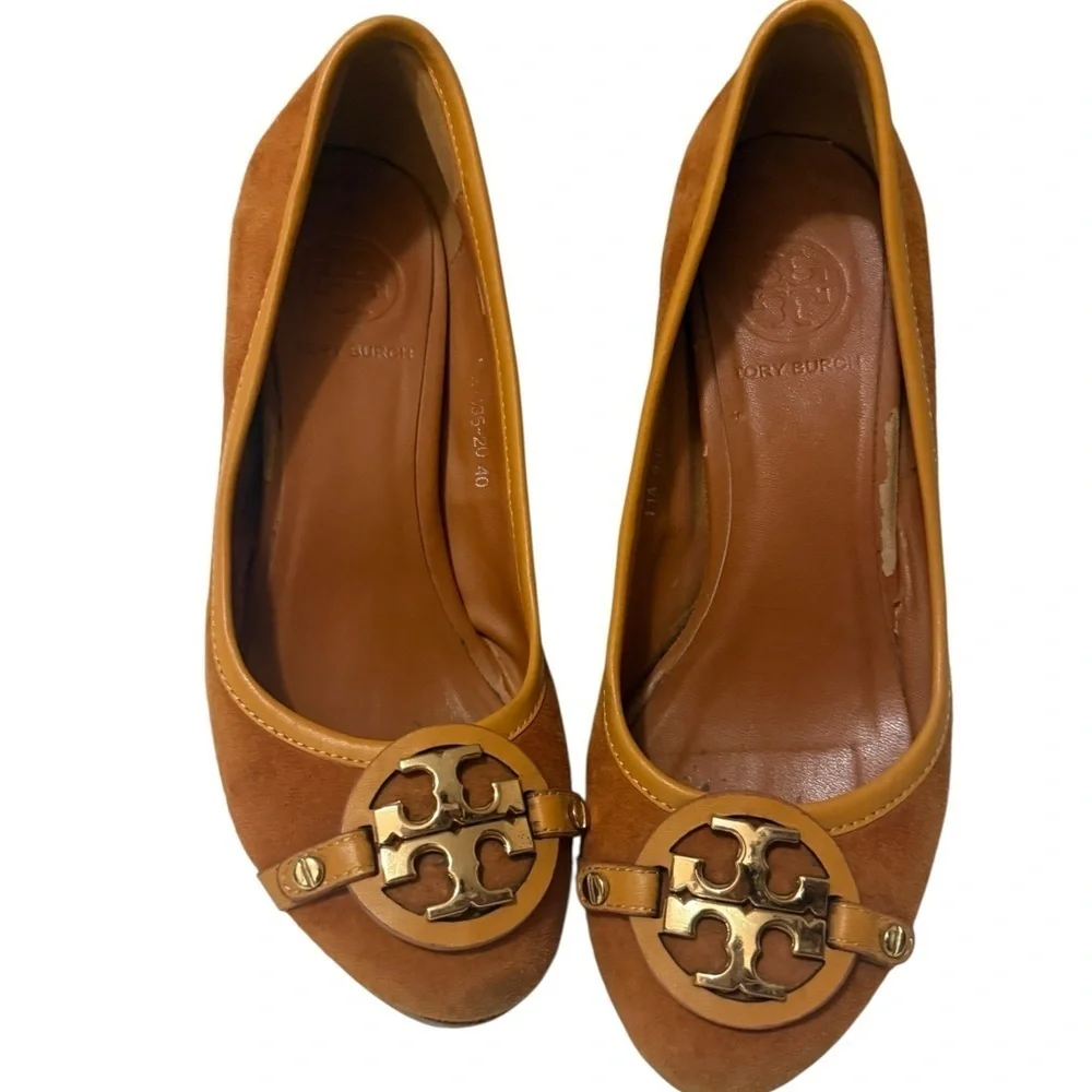 Tory Burch Elegant Orange Women's Heels, suede leather